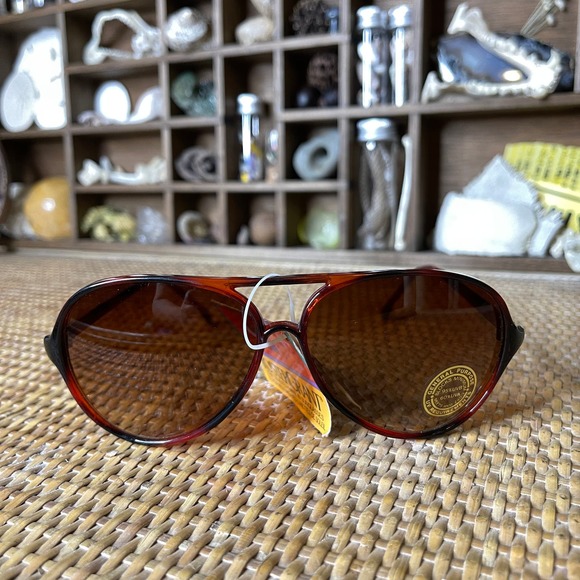 90s Sunglasses Plastic Tortoise Shell Frame Aviator Style Deadstock FosterGrant main image 5